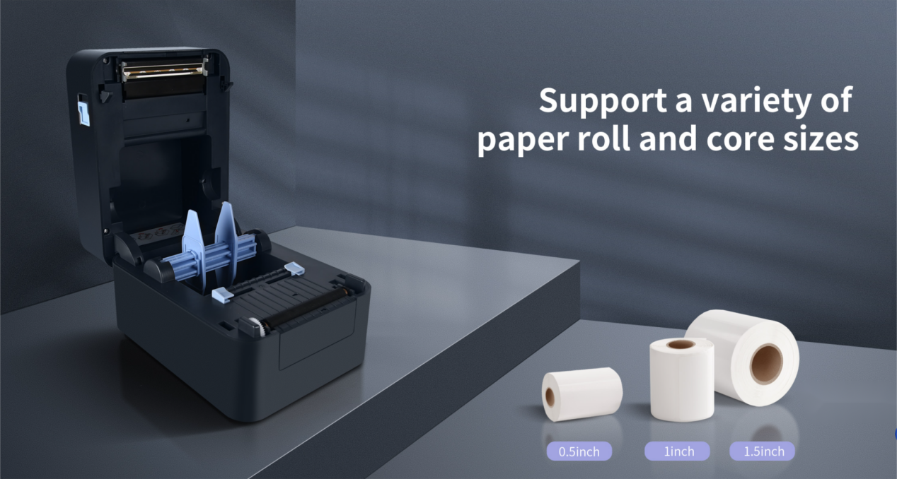 Pencetak Label Tanda SP320 menyokong pelbagai saiz gulungan kertas.png